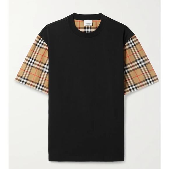 Burberry Serra Nova Check Black Oversized Tee Shirt Large L 8014895 - Picture 16 of 16